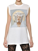 GIVENCHY - MADONNA PRINTED COTTON JERSEY TANK TOP - WHITE