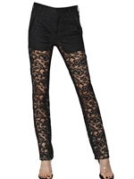 GIVENCHY - COTTON VISCOSE DENTELLE LACE TROUSERS - BLACK