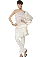 GIVENCHY - RUFFLED SILK ORGANZA DRESS - WHITE