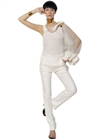 GIVENCHY - RUFFLED SILK ORGANZA SHIRT - WHITE