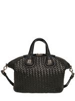 GIVENCHY - MINI NIGHTINGALE WOVEN NAPPA LEATHER - BLACK