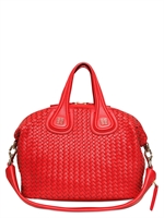GIVENCHY - SMALL NIGHTINGALE WOVEN NAPPA LEATHER - RED