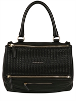 GIVENCHY - MEDIUM PANDORA WOVEN NAPPA LEATHER BAG - BLACK