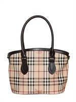 BURBERRY - KLEINE NEWFIELD HAYMARKET PVC UMHÄNGETASCHE - BEIGE/SCHOKO
