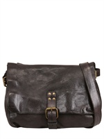 OFFICINE CREATIVE - VINTAGE TUCSON LEATHER MESSENGER BAG - BLACK