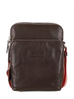 BALLY - LEATHER REPORT CROSSBODY BAG - CHOCOLATE