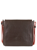 BALLY - LEATHER MESSENGER BAG - CHOCOLATE