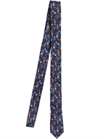 DOLCE & GABBANA - 3CM SILK FOOTBALL TIE - NAVY