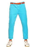 CLOSED - 18CM COTTON TWILL CHINO TROUSERS - TURQUOISE