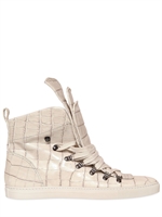 VIVIENNE WESTWOOD - CROCO PRINTED HIGH SNEAKER - BEIGE