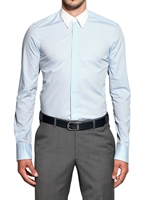 ZZEGNA - COTTON POPLIN SLIM FIT SHIRT - LIGHT BLUE