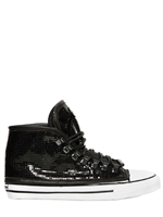 DIONISO - SNEAKERS IN PELLE CON APPLICAZIONE DI BORCHIE - NERO