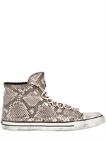 DIONISO - SNEAKERS ALTE IN PITONE - BIANCO