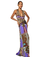 ETRO - PRINTED VISCOSE JERSEY LONG DRESS - MULTI
