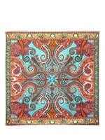 ETRO - FOULARD IN TWILL DI SETA STAMPA PAISLEY - MULTI VERDE