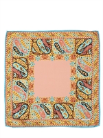 ETRO - PAISLEY PRINTED TWILL SILK POCKET SCARF - MULTI ROSE