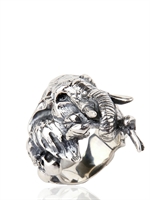 MANUEL BOZZI - ELEPHANT SILVER RING - SILVER