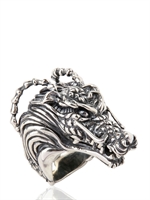 MANUEL BOZZI - DRAGON SILVER RING - SILVER