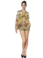 FAITH CONNEXION - PRINTED SILK CHIFFON SHIRT - MULTI