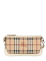 BURBERRY - PEYTON HAYMARKET PVC UMHÄNGETASCHE - BEIGE/WEISS