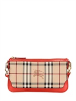 BURBERRY - PEYTON HAYMARKET PVC UMHÄNGETASCHE - BEIGE/ORANGE