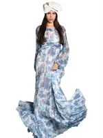 LUISA BECCARIA - ABITO LUNGO IN CHIFFON DI SETA - MULTICOLORE