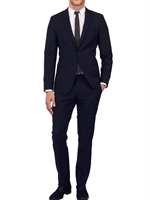 DOLCE & GABBANA - ABITO DUE BOTTONI IN TELA DI LANA LEGGERA - BLU SCURO