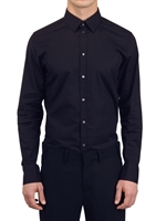 DOLCE & GABBANA - STRETCH-HEMD AUS BAUMWOLLPOPELINE - NAVYBLAU
