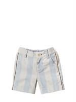 FENDI - STRIPED COTTON BERMUDA SHORTS - LIGHT BLUE