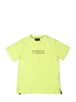 FENDI - COTTON JERSEY LOGO T-SHIRT - YELLOW FLUO
