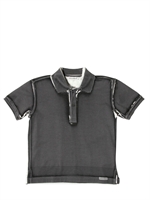 DOLCE & GABBANA - PRINTED JERSEY POLO - DARK GREY