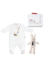 PAUL SMITH JUNIOR - ROMPER AND SOFT TOY GIFT SET - WHITE