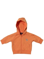 PAUL SMITH JUNIOR - COTTON JERSEY HOODED ZIP UP SWEATSHIRT - ORANGE