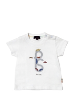 PAUL SMITH JUNIOR - COTTON JERSEY LOGO T-SHIRT - WHITE
