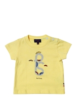 PAUL SMITH JUNIOR - COTTON JERSEY LOGO T-SHIRT - LIGHT YELLOW
