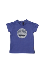 PAUL SMITH JUNIOR - FLUORESCENT PRINT COTTON JERSEY T-SHIRT - BLUETTE