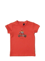 PAUL SMITH JUNIOR - COTTON JERSEY CAR T-SHIRT - ORANGE