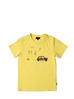 PAUL SMITH JUNIOR - COTTON JERSEY PRINTED T-SHIRT - YELLOW