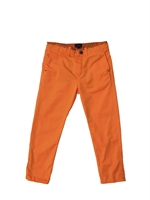 PAUL SMITH JUNIOR - LIGHT COTTON TWILL TROUSERS - ORANGE