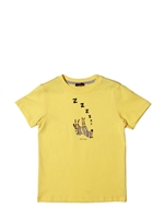 PAUL SMITH JUNIOR - PRINTED COTTON JERSEY T-SHIRT - YELLOW