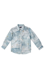 PAUL SMITH JUNIOR - COTTON POPLIN SKY SHIRT - LIGHT BLUE