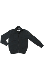 STONE ISLAND - COTTON ZIP UP SWEATER - BLUE NAVY
