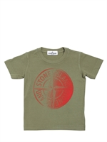 STONE ISLAND - COTTON JERSEY LOGO T-SHIRT - SAGE GREEN