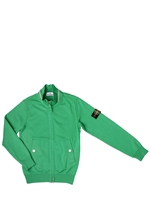 STONE ISLAND - COTTON JERSEY BASEBALL JACKET - GREEN