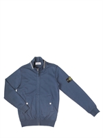 STONE ISLAND - COTTON JERSEY BASEBALL JACKET - INDACO BLUE