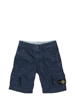 STONE ISLAND - COTTON CARGO BERMUDA SHORTS - INDACO BLUE