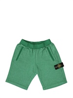 STONE ISLAND - COTTON JERSEY SLIM FIT BERMUDA SHORTS - GREEN