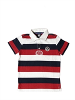 NORTH SAILS - JERSEY POLO SHIRT - WHITE/BLUE/RED
