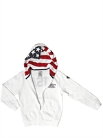 NORTH SAILS - HOODED JERSEY ZIP UP SWEATSHIRT - WHITE