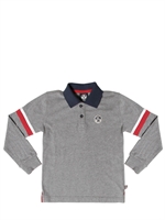 NORTH SAILS - JERSEY LONG SLEEVED POLO SHIRT - GREY MELANGE